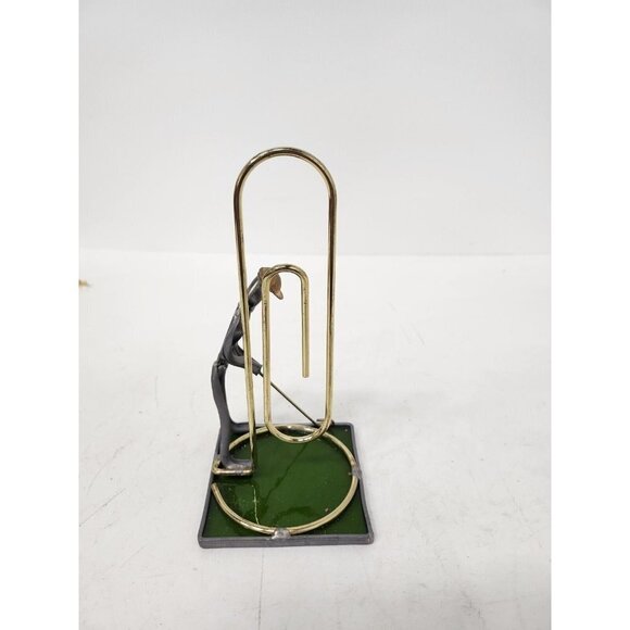 VINTAGE Metal Golfer Figurine Statue Desk Paper Holder Decor Mid Century Modern - Picture 3 of 5